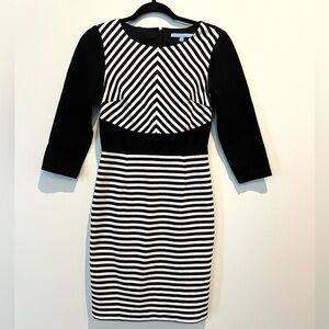 Antonio Melani Black and White Striped Dress